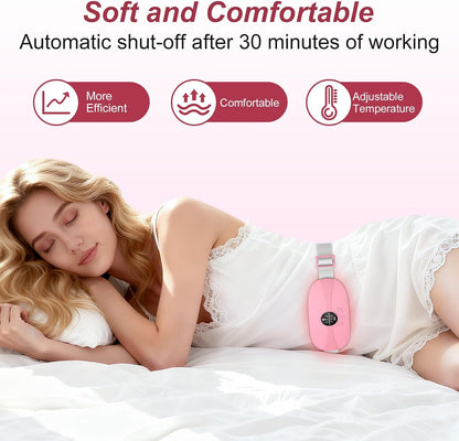 Portable Heating Pad for Cramps, Small Pink Heating Pad for Women