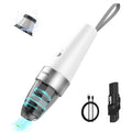 Car Vacuum,  Car Vacuum Cleaner High Power 6000PA Mini Handheld Portable Corded Small Vacuum for Quick Car Cleaning, DC 8.4V Portable Auto Vacuum Cleaner for Wet Dry with 2In1 Brush（White)