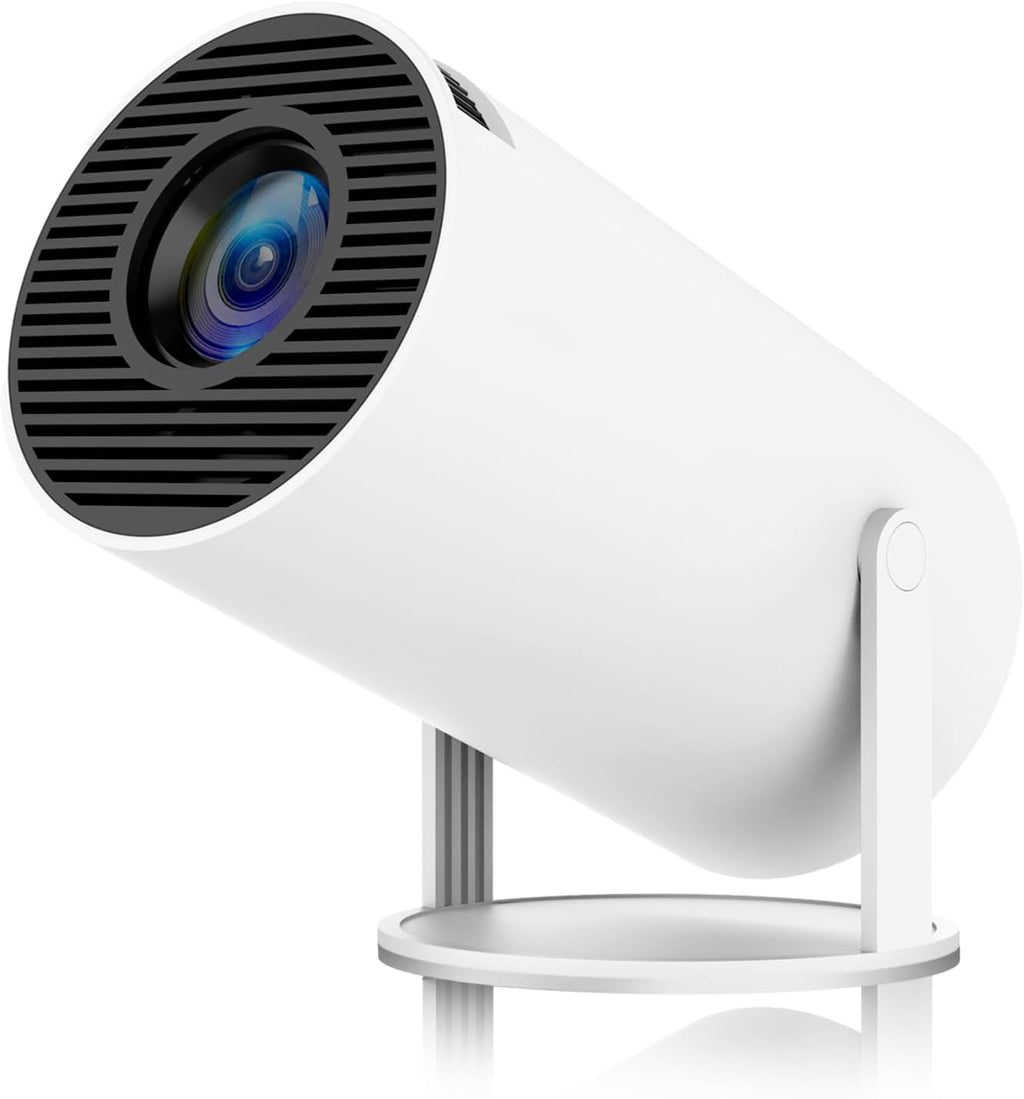 HY300 Mini Portable Projector, Support 4K 1080P with Dual-Band WIFI6 5G Wireless 5.0 Bluetooth Android 11, 180° Rotatable, Auto Keystone Correction, 35"-130" Screen Video Projector